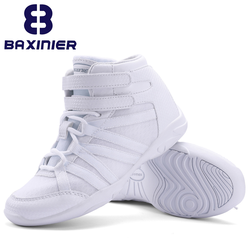Badminton Shoes - BAXINIER หญิงสีขาว High Top เชียร์ลีดเดอร์รองเท้าน้ําหนักเบาเยาวชน Cheer