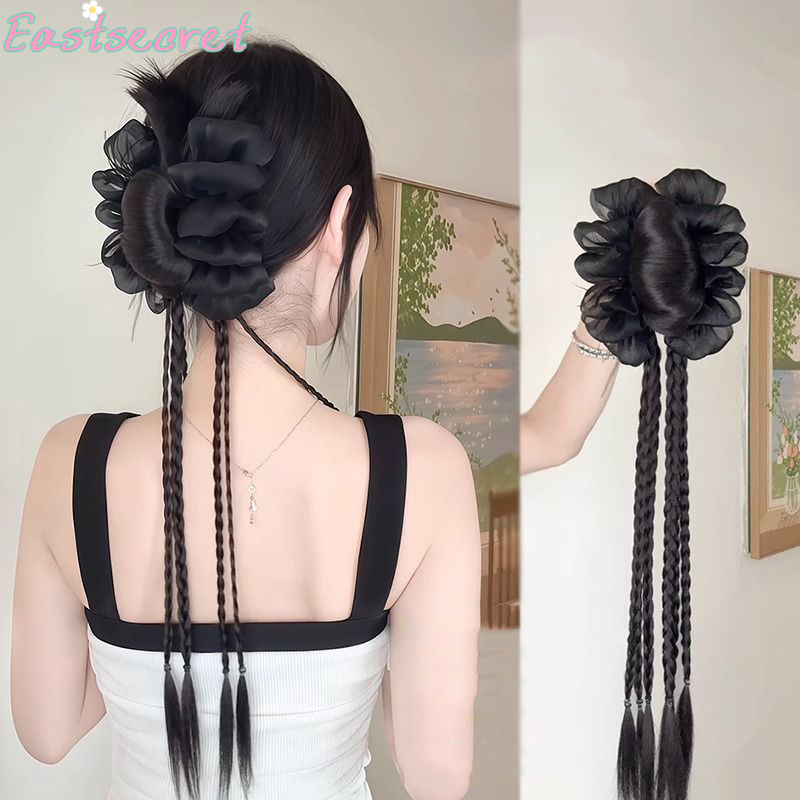 Feather Shuttlecock - กิ๊บหนีบผมโบว์ดำแบบครึ่งผูก ขนนก ลูกขนไก่ แฮร์พีช ผมมวยยุ่ง กิ๊บถักเปีย