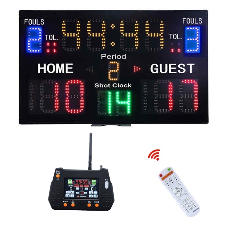 Scoreboard Digital - คอนโซลควบคุมระยะไกลไร้สายแบบพกพา ป้ายบอกคะแนนดิจิตอล LED, จอแสดงผลคะแนนอิเล็กทรอนิกส์สำหรับเกมบาสเก็ตบอล