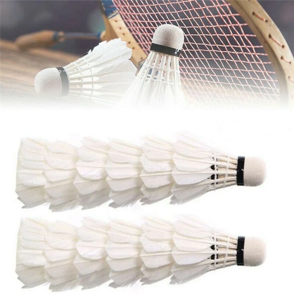3/6/12 ชิ้น ลูกแบดมินตันสีขาวแ - Feather Shuttlecock บทวิจารณ์และราคา